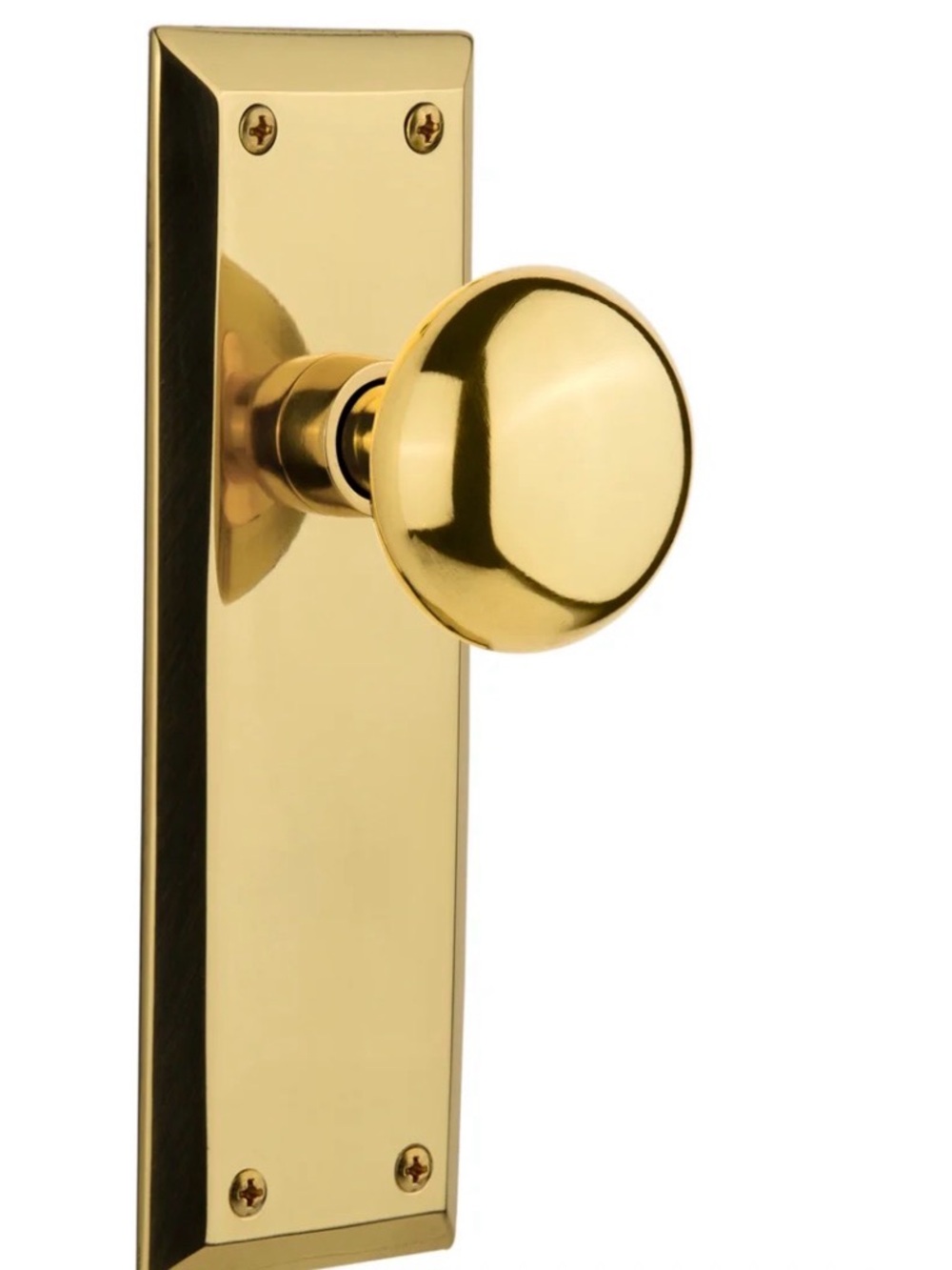 Nostalgic Warehouse New York Plate with New York Knob Passage Set Unlacquered